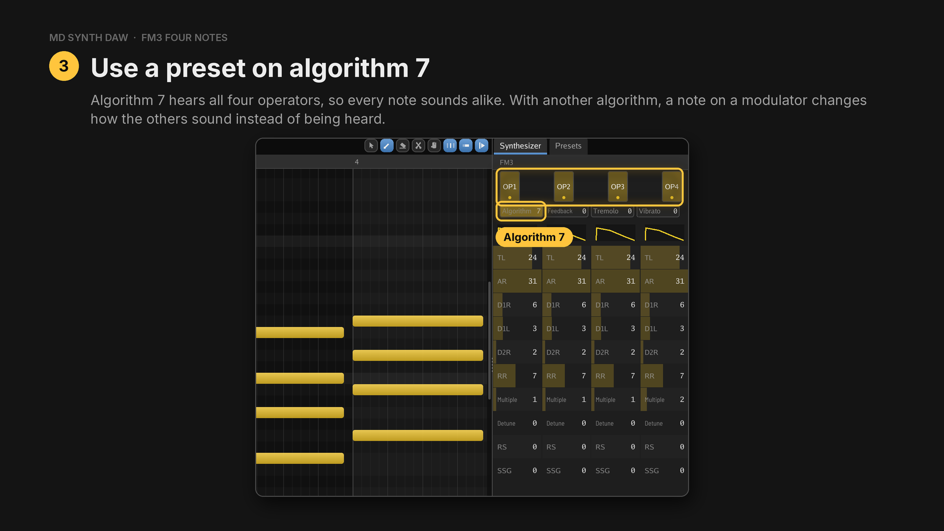 A preset on algorithm 7
