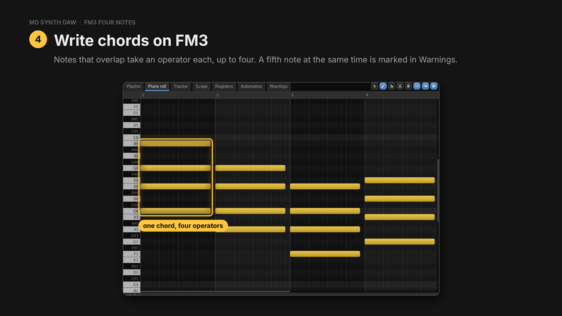 Chords written on FM3
