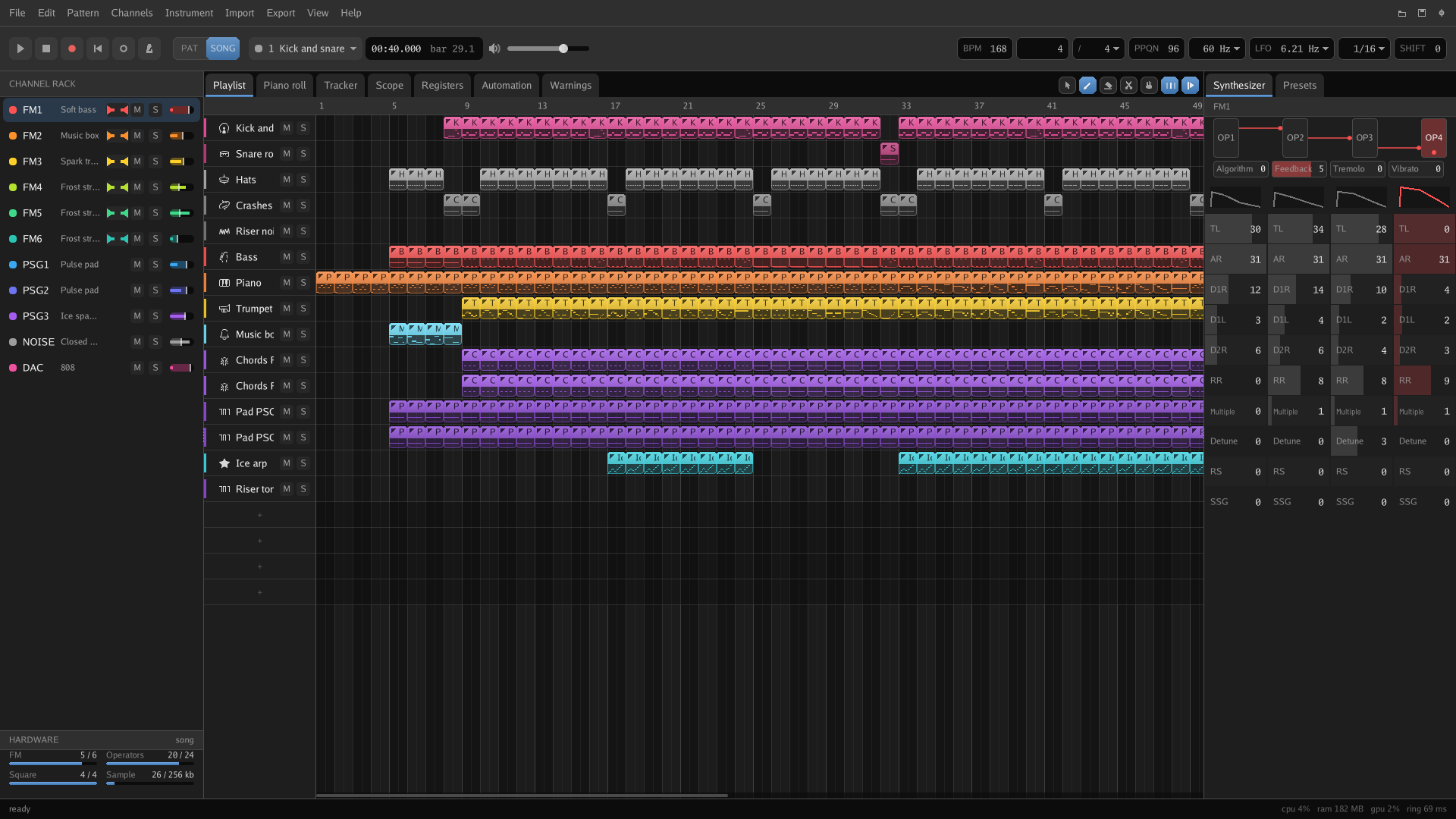 The playlist of a finished song