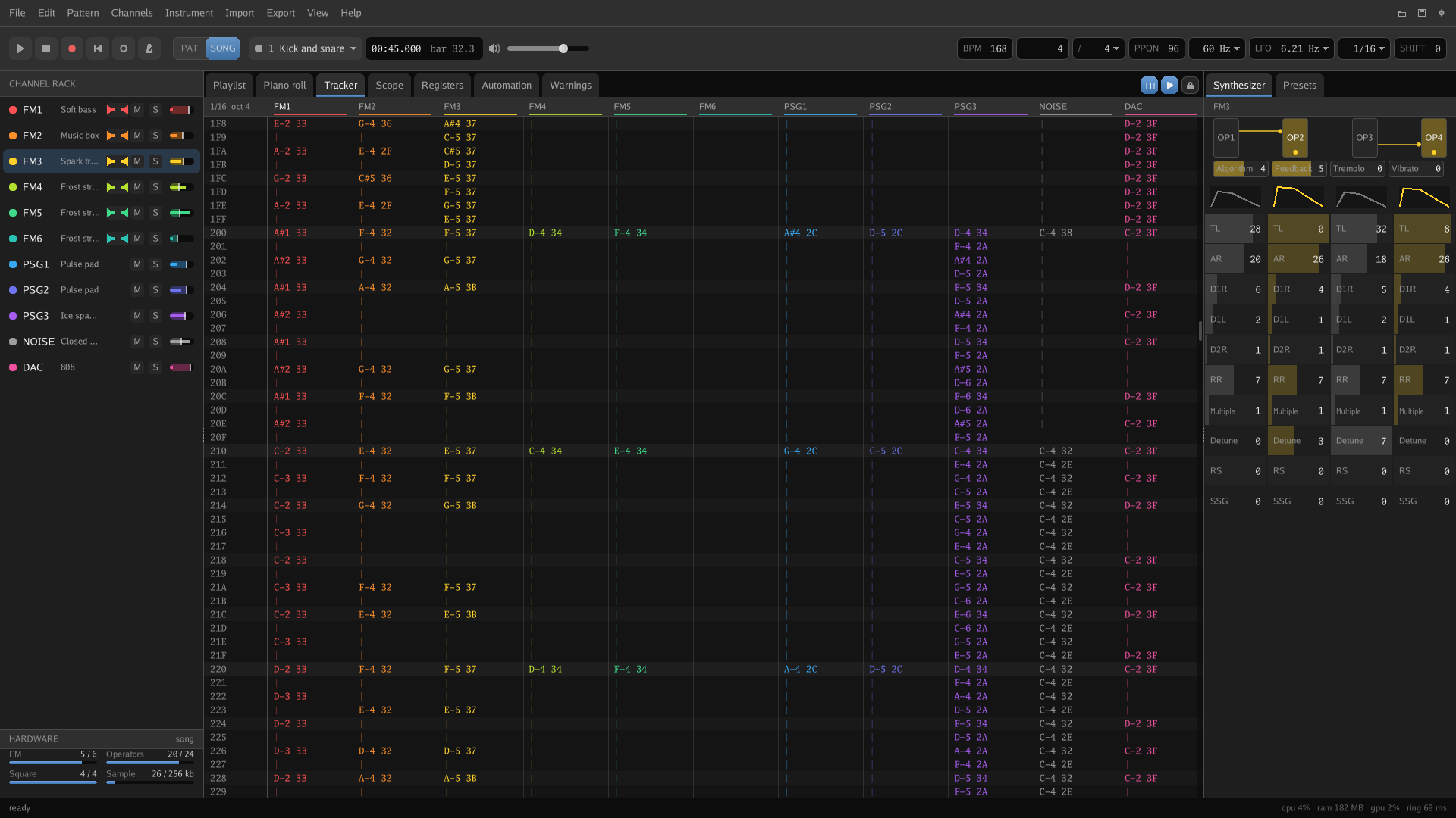 The tracker view